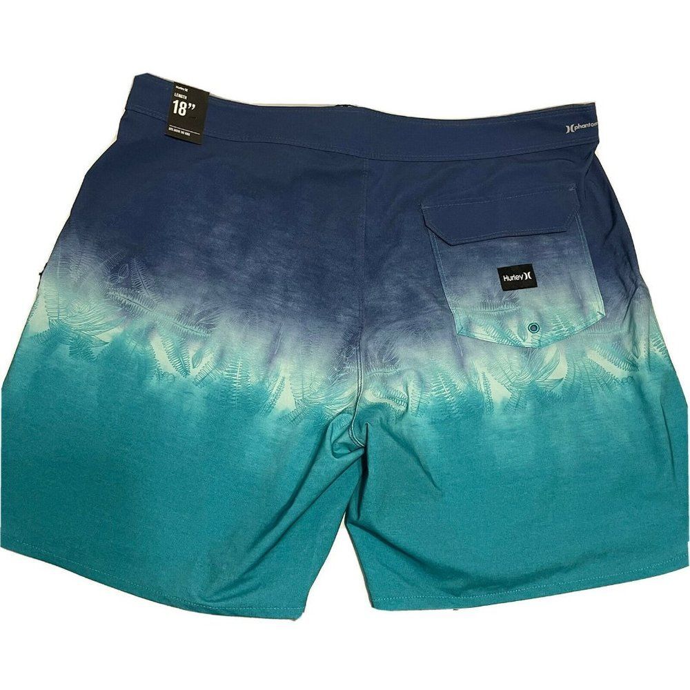 NWT MENS HURLEY PHANTOM Blue Ombre  STRETCH SWIM BOARD SHORTS SIZE 38